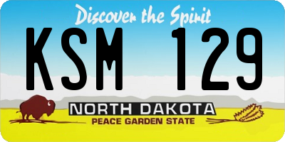 ND license plate KSM129