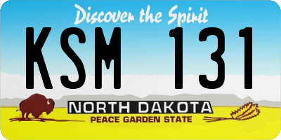ND license plate KSM131
