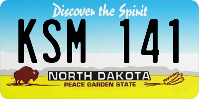 ND license plate KSM141