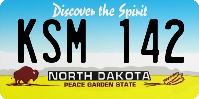 ND license plate KSM142