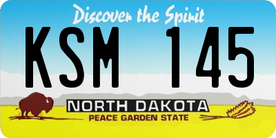 ND license plate KSM145
