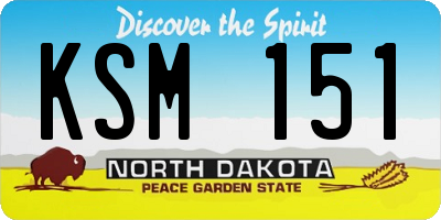 ND license plate KSM151