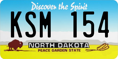ND license plate KSM154