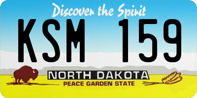 ND license plate KSM159