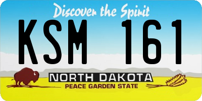 ND license plate KSM161