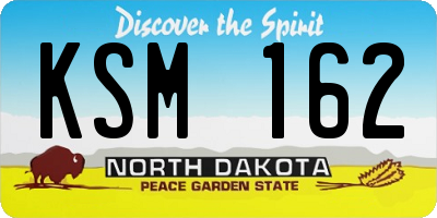 ND license plate KSM162