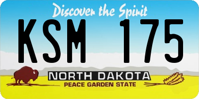 ND license plate KSM175