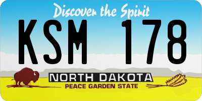 ND license plate KSM178