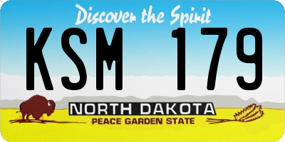 ND license plate KSM179