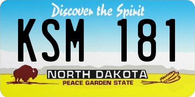 ND license plate KSM181