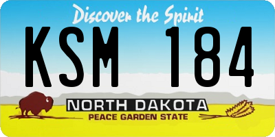 ND license plate KSM184