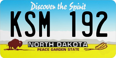 ND license plate KSM192