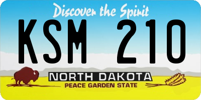 ND license plate KSM210