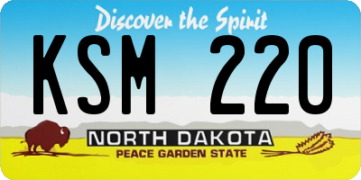ND license plate KSM220