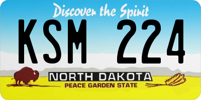 ND license plate KSM224