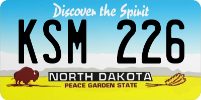 ND license plate KSM226