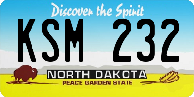 ND license plate KSM232