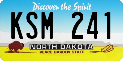 ND license plate KSM241