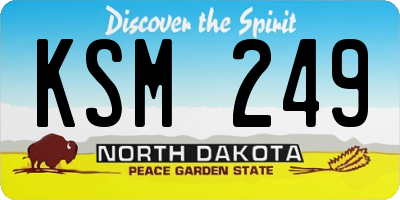 ND license plate KSM249