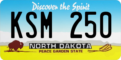ND license plate KSM250
