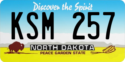 ND license plate KSM257