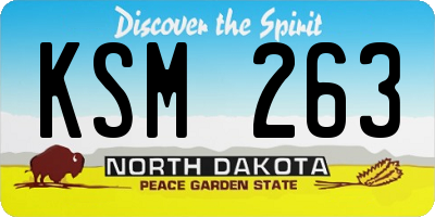 ND license plate KSM263