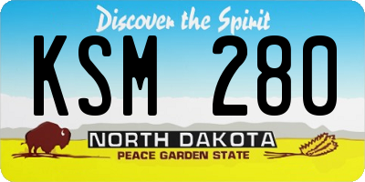 ND license plate KSM280