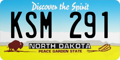 ND license plate KSM291