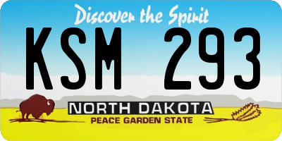 ND license plate KSM293