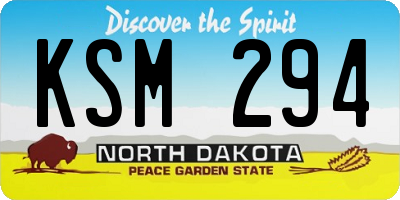 ND license plate KSM294