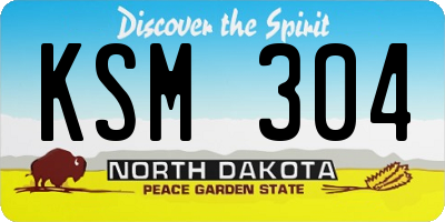 ND license plate KSM304