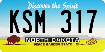 ND license plate KSM317
