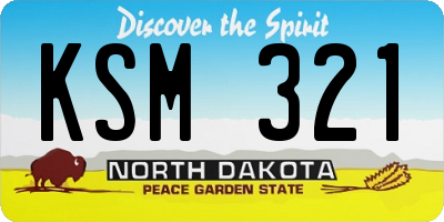 ND license plate KSM321