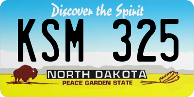 ND license plate KSM325