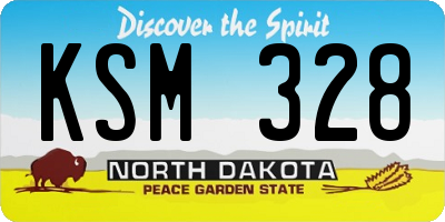 ND license plate KSM328