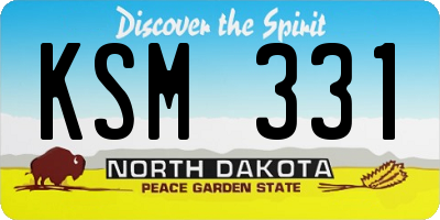 ND license plate KSM331
