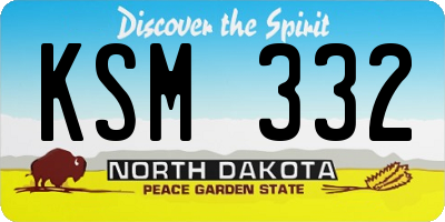 ND license plate KSM332