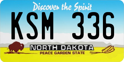 ND license plate KSM336