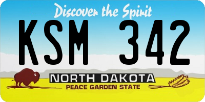 ND license plate KSM342