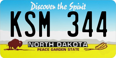ND license plate KSM344