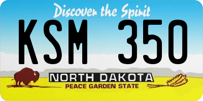ND license plate KSM350