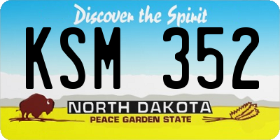 ND license plate KSM352