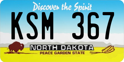 ND license plate KSM367