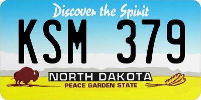 ND license plate KSM379