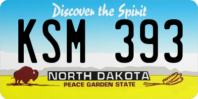 ND license plate KSM393