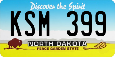 ND license plate KSM399