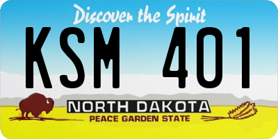 ND license plate KSM401