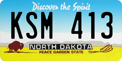 ND license plate KSM413