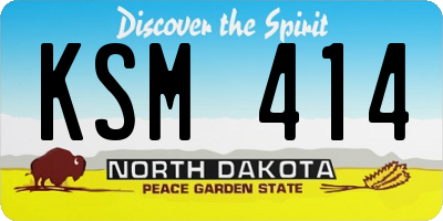 ND license plate KSM414