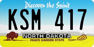 ND license plate KSM417